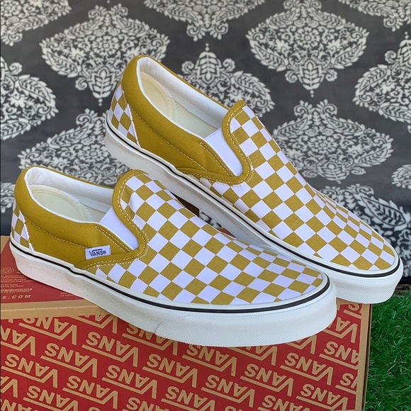 Vans Other - VANS CLASSIC SLIP ON CHECKERBOARD OLIVE OIL MEN’S